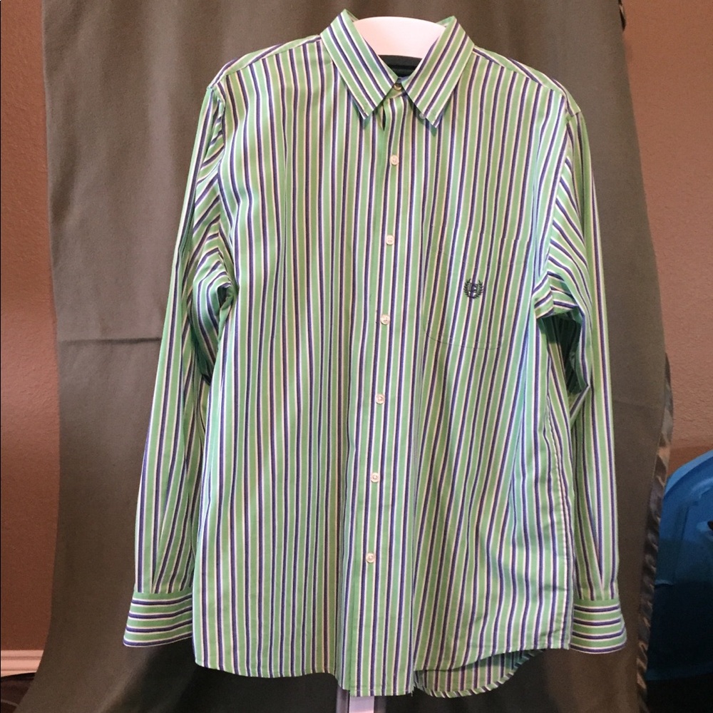 Chaps Easy Care Pinstripe Long Sleeve Shirt